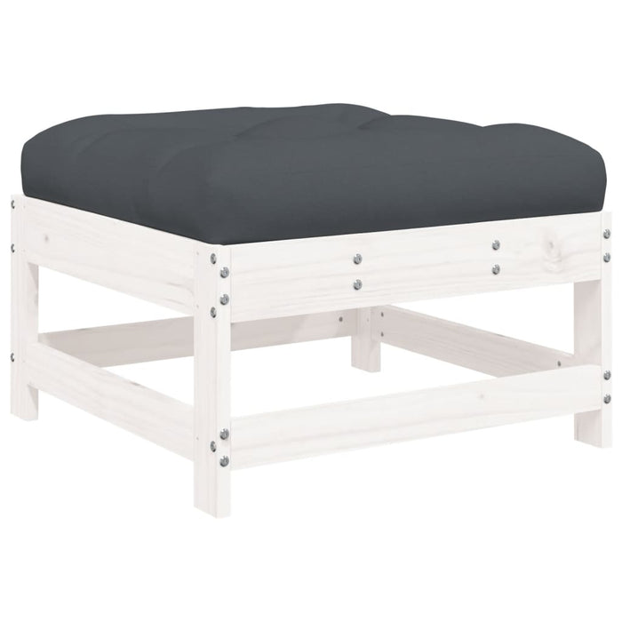 Set mobilier de grădină cu perne, 8 piese, alb, lemn masiv - WALTI WALTI