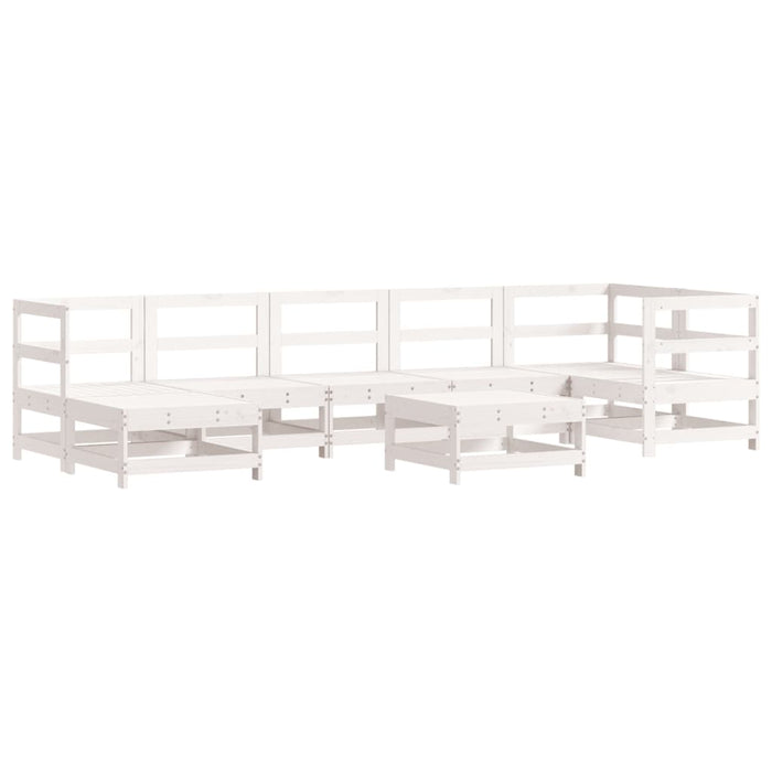 Set mobilier de grădină cu perne, 8 piese, alb, lemn masiv - WALTI WALTI