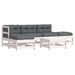 Set mobilier relaxare grădină&perne 6 piese alb lemn masiv pin - WALTI WALTI