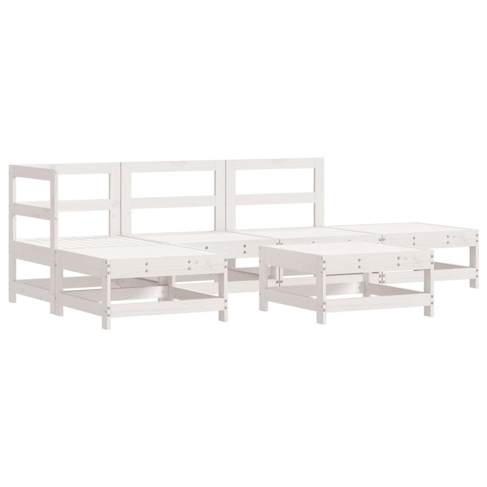Set mobilier relaxare grădină&perne 6 piese alb lemn masiv pin - WALTI WALTI
