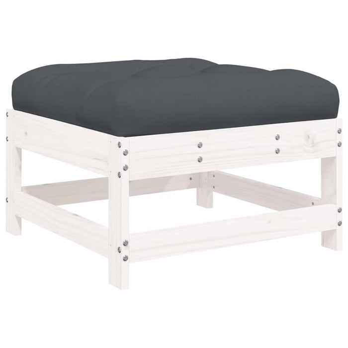 Set mobilier relaxare grădină&perne 6 piese alb lemn masiv pin - WALTI WALTI