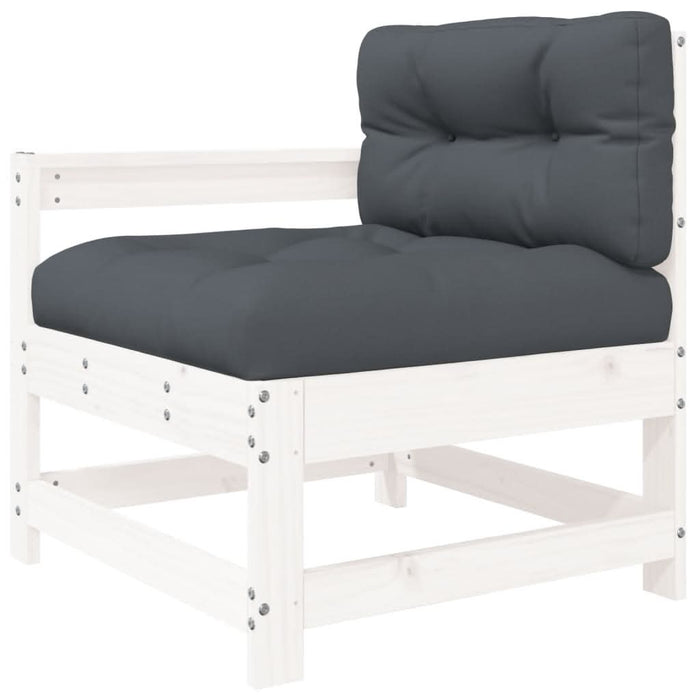 Set mobilier relaxare grădină&perne 6 piese alb lemn masiv pin - WALTI WALTI