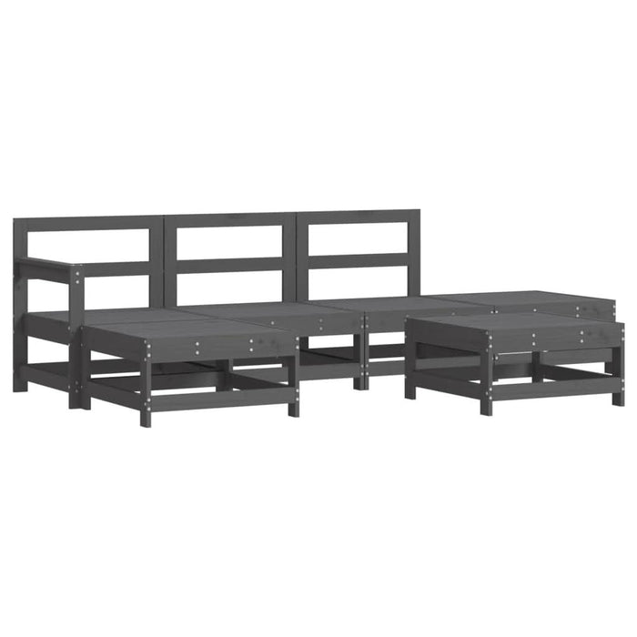 Set mobilier relaxare grădină&perne 6 piese gri lemn masiv pin - WALTI WALTI