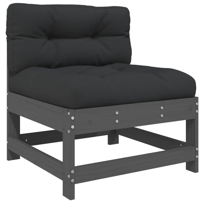 Set mobilier relaxare grădină&perne 6 piese gri lemn masiv pin - WALTI WALTI
