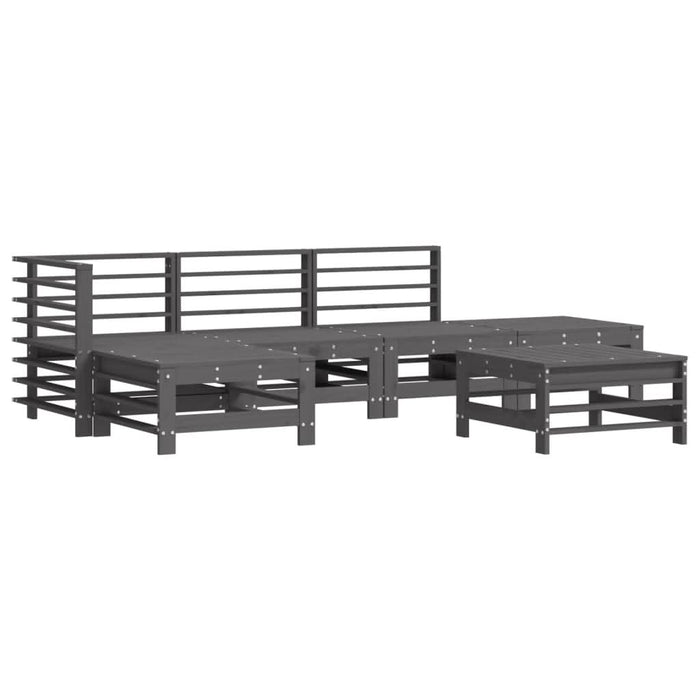 Set mobilier relaxare grădină&perne 6 piese gri lemn masiv pin - WALTI WALTI