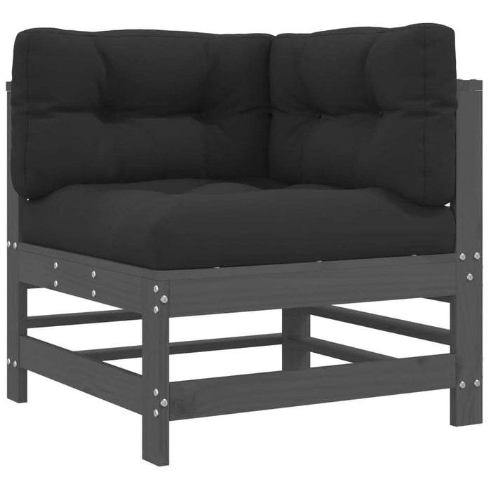 Set mobilier relaxare grădină&perne 6 piese gri lemn masiv pin - WALTI WALTI