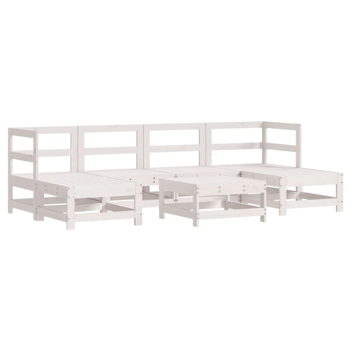 Set mobilier de grădină cu perne, 7 piese, alb, lemn masiv - WALTI WALTI