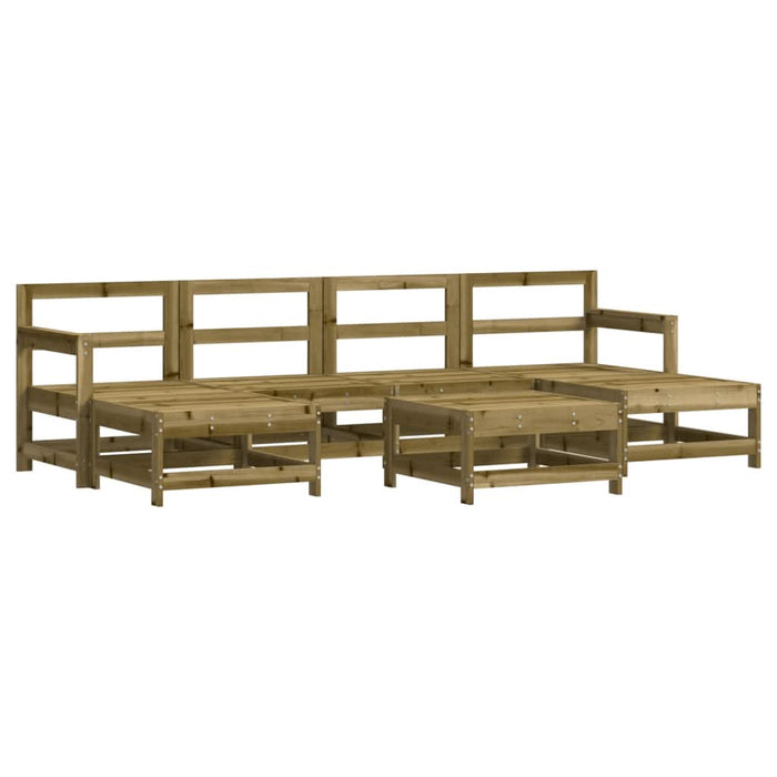Set mobilier de grădină cu perne, 7 piese, lemn de pin tratat - WALTI WALTI