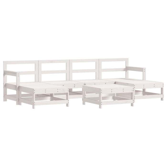 Set mobilier de grădină cu perne, 7 piese, alb, lemn masiv - WALTI WALTI