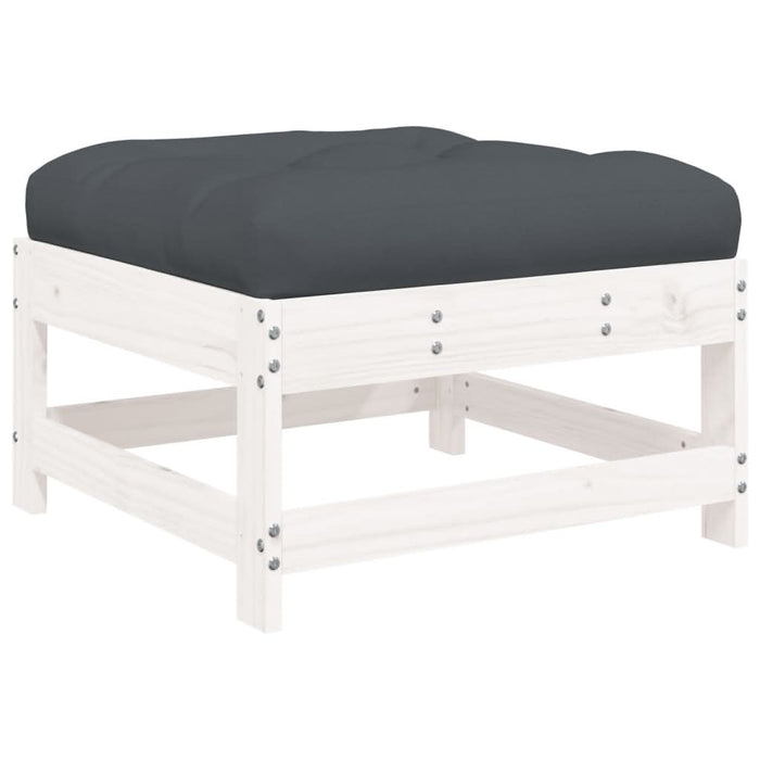 Set mobilier de grădină cu perne, 7 piese, alb, lemn masiv - WALTI WALTI