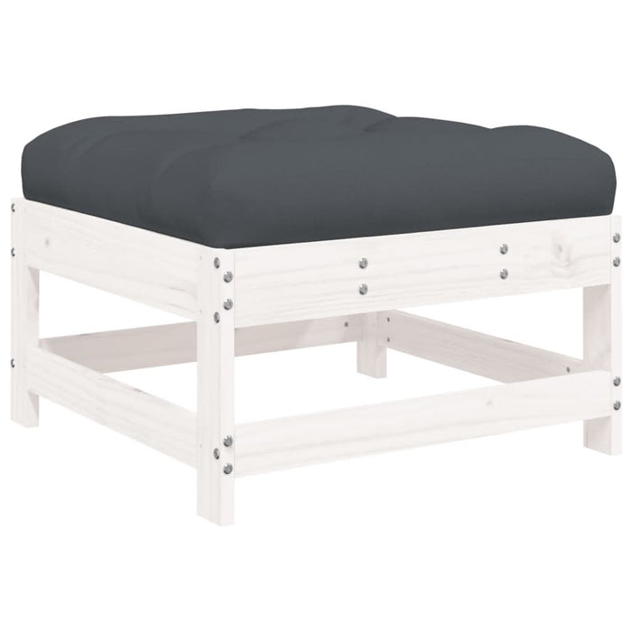 Set mobilier de grădină cu perne, 7 piese, alb, lemn masiv - WALTI WALTI
