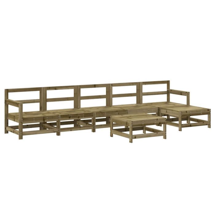 Set mobilier de grădină cu perne, 7 piese, lemn de pin tratat - WALTI WALTI