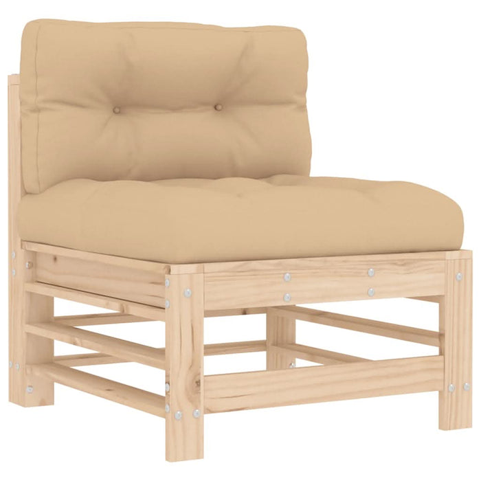 Set mobilier de grădină cu perne, 7 piese, lemn masiv - WALTI WALTI