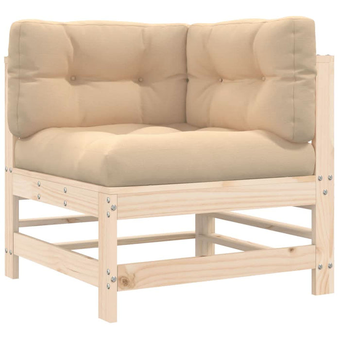 Set mobilier de grădină cu perne, 7 piese, lemn masiv - WALTI WALTI