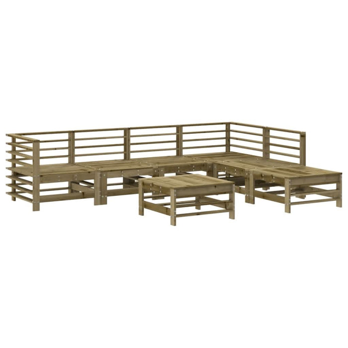 Set mobilier de grădină cu perne, 7 piese, lemn de pin tratat - WALTI WALTI