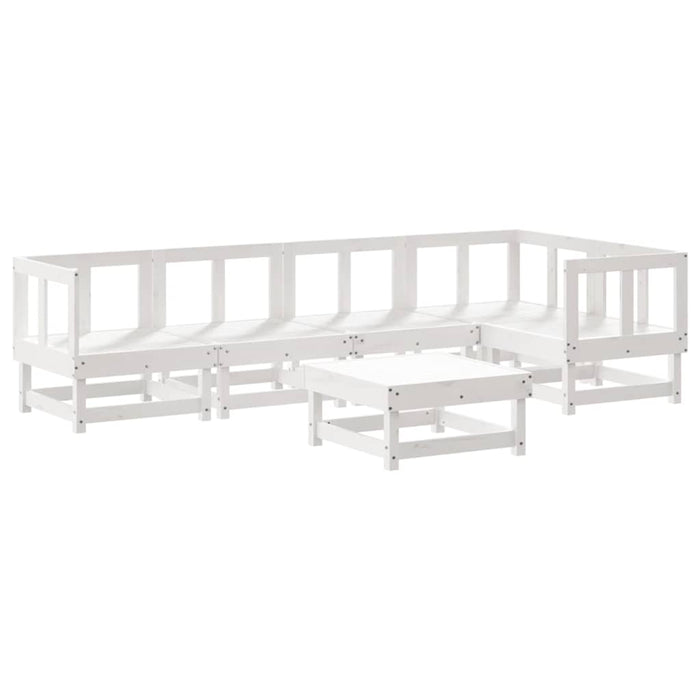 Set mobilier relaxare grădină&perne 6 piese alb lemn masiv pin - WALTI WALTI