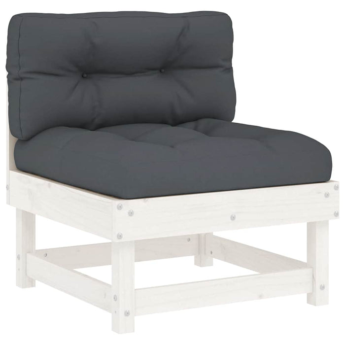 Set mobilier relaxare grădină&perne 6 piese alb lemn masiv pin - WALTI WALTI