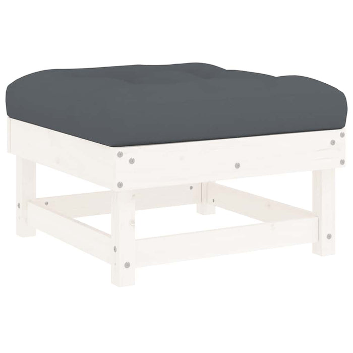 Set mobilier relaxare grădină&perne 6 piese alb lemn masiv pin - WALTI WALTI