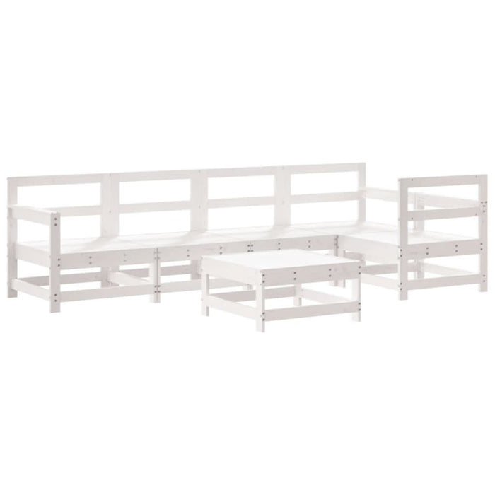 Set mobilier relaxare grădină&perne 6 piese alb lemn masiv pin - WALTI WALTI