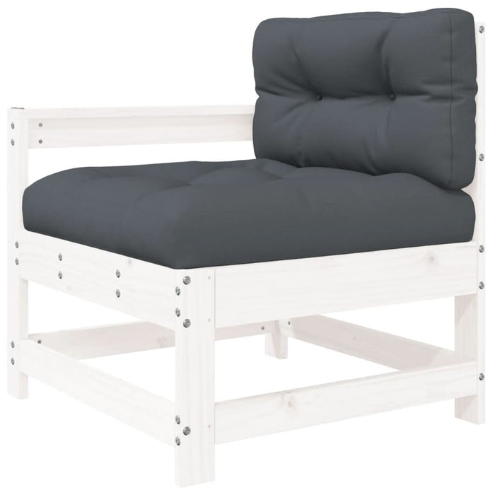 Set mobilier relaxare grădină&perne 6 piese alb lemn masiv pin - WALTI WALTI