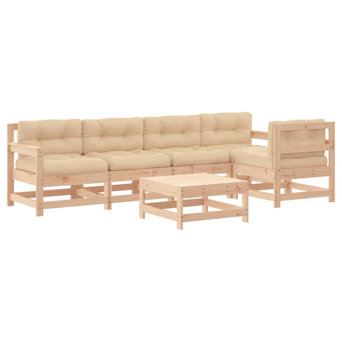 Set mobilier relaxare de grădină & perne 6 piese lemn masiv pin WALTI