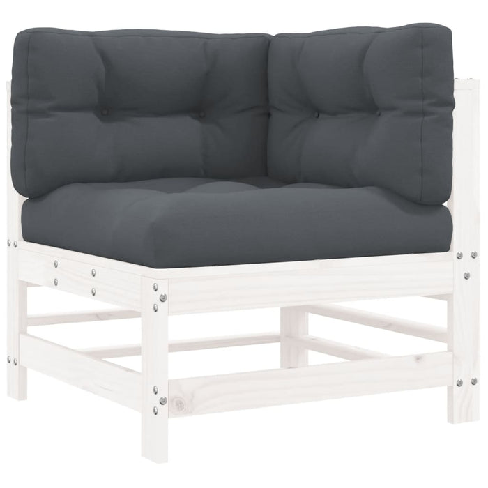 Set mobilier relaxare grădină&perne 6 piese alb lemn masiv pin - WALTI WALTI