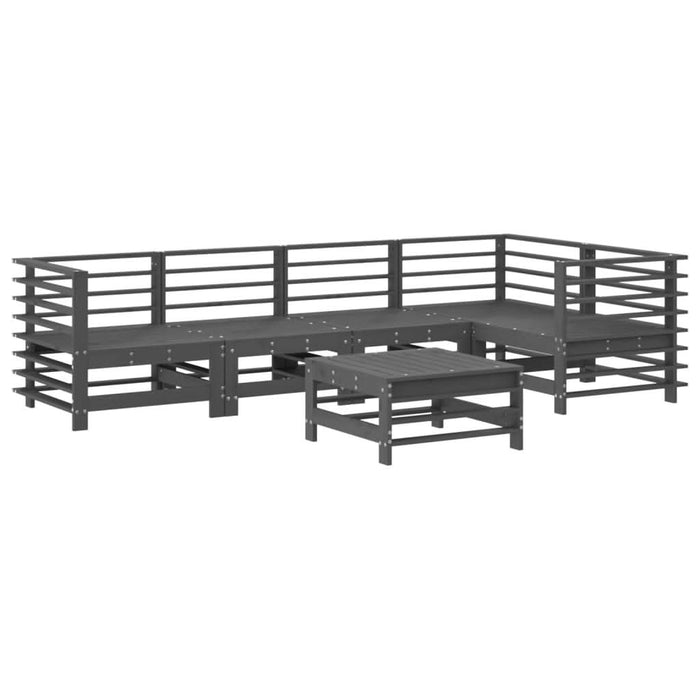 Set mobilier relaxare grădină&perne 6 piese gri lemn masiv pin - WALTI WALTI