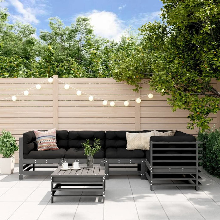 Set mobilier relaxare grădină&perne 6 piese gri lemn masiv pin - WALTI WALTI