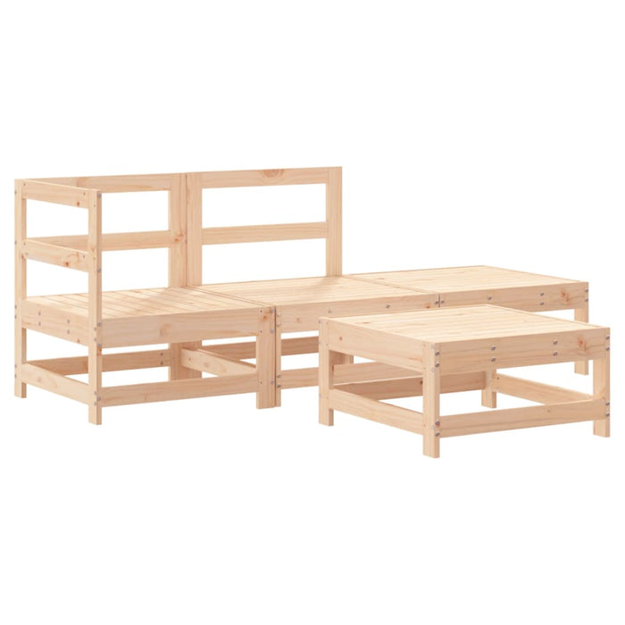 Set mobilier de grădină cu perne, 4 piese, lemn masiv - WALTI WALTI