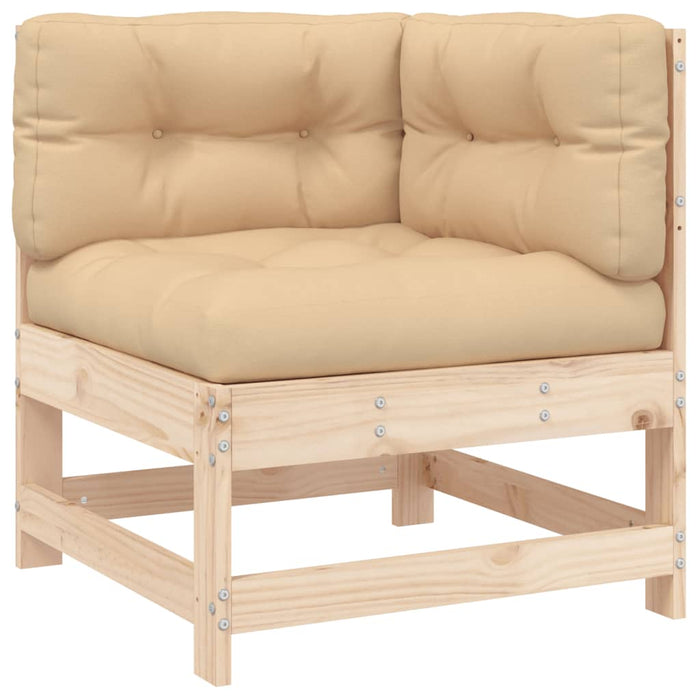 Set mobilier de grădină cu perne, 4 piese, lemn masiv - WALTI WALTI