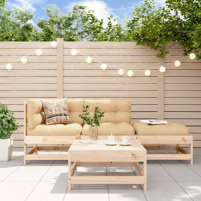 Set mobilier de grădină cu perne, 4 piese, lemn masiv - WALTI WALTI
