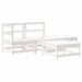 Set mobilier de grădină cu perne, 4 piese, alb, lemn masiv - WALTI WALTI