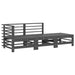 Set mobilier de grădină cu perne, 3 piese, gri, lemn masiv - WALTI WALTI