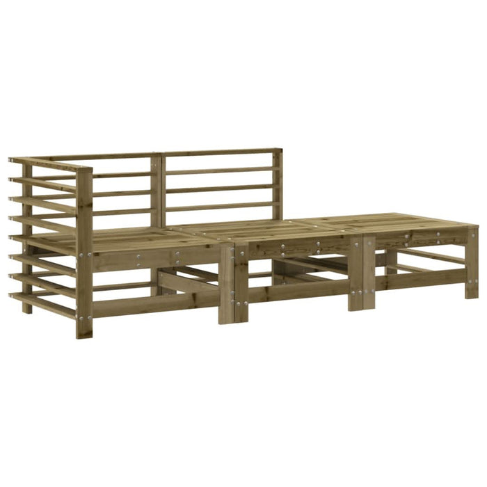 Set mobilier de grădină cu perne, 3 piese, lemn de pin tratat - WALTI WALTI