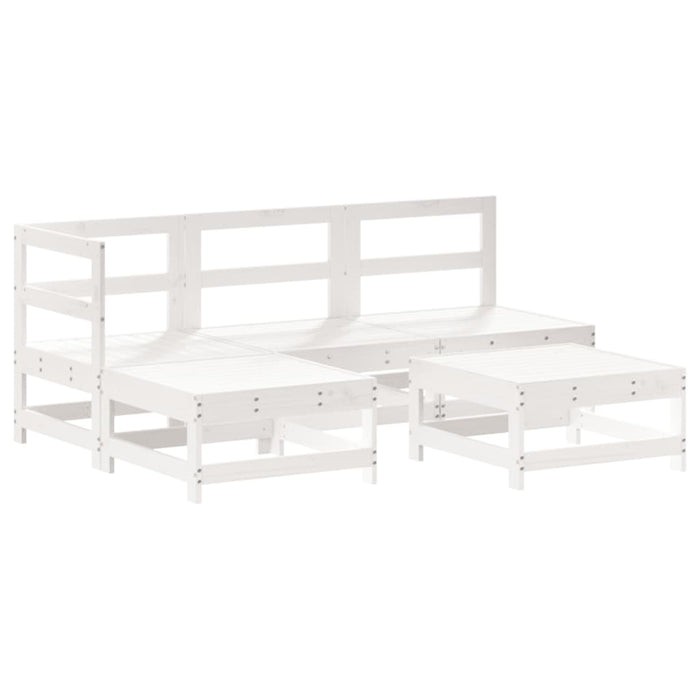 Set mobilier de grădină cu perne, 5 piese, alb, lemn masiv - WALTI WALTI