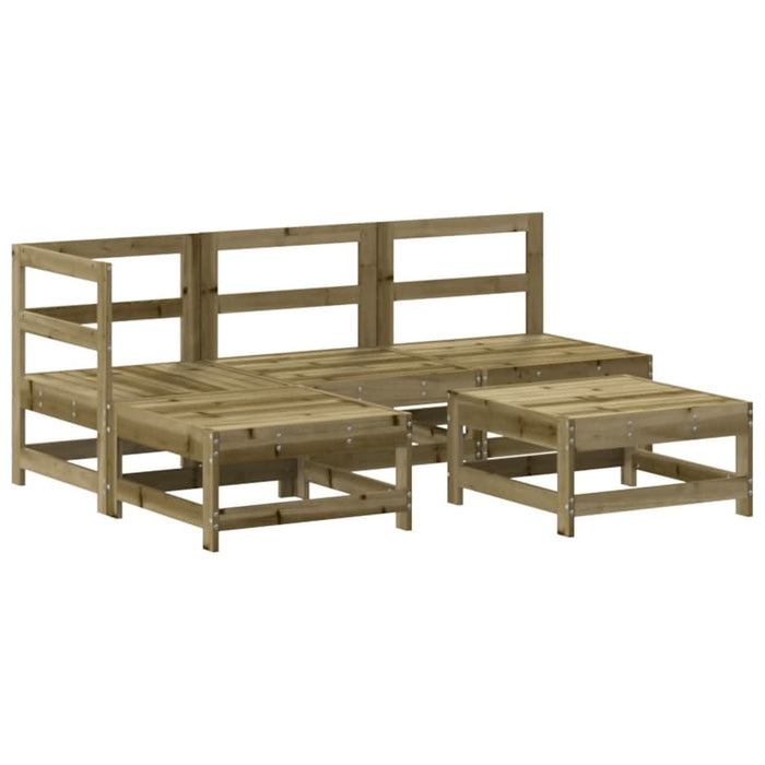 Set mobilier de grădină cu perne, 5 piese, lemn de pin tratat - WALTI WALTI