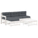Set mobilier de grădină cu perne, 5 piese, alb, lemn masiv - WALTI WALTI