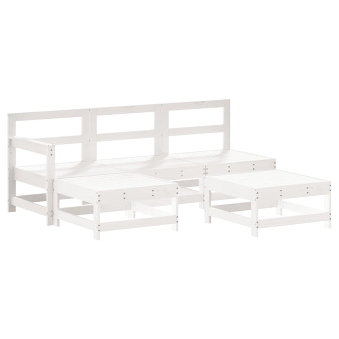 Set mobilier de grădină cu perne, 5 piese, alb, lemn masiv - WALTI WALTI