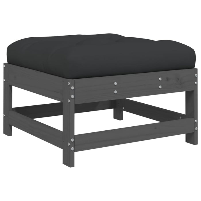 Set mobilier grădină cu perne, 5 piese, gri, lemn masiv - WALTI WALTI