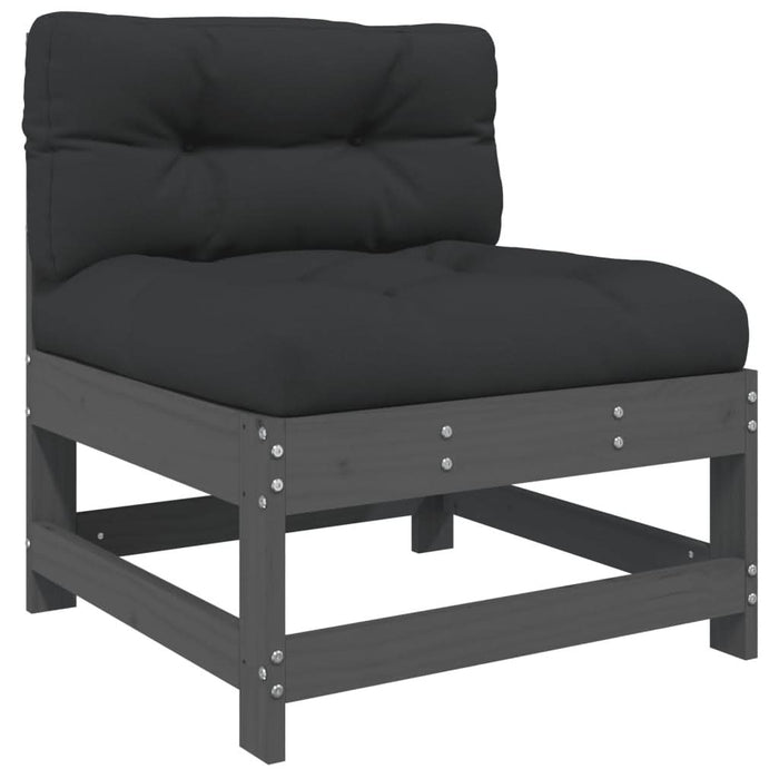 Set mobilier grădină cu perne, 5 piese, gri, lemn masiv - WALTI WALTI