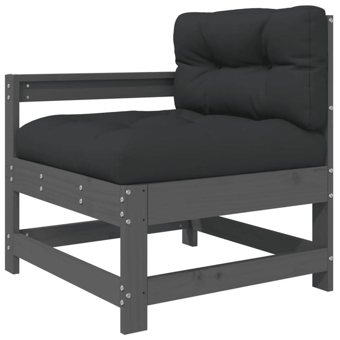Set mobilier grădină cu perne, 5 piese, gri, lemn masiv - WALTI WALTI