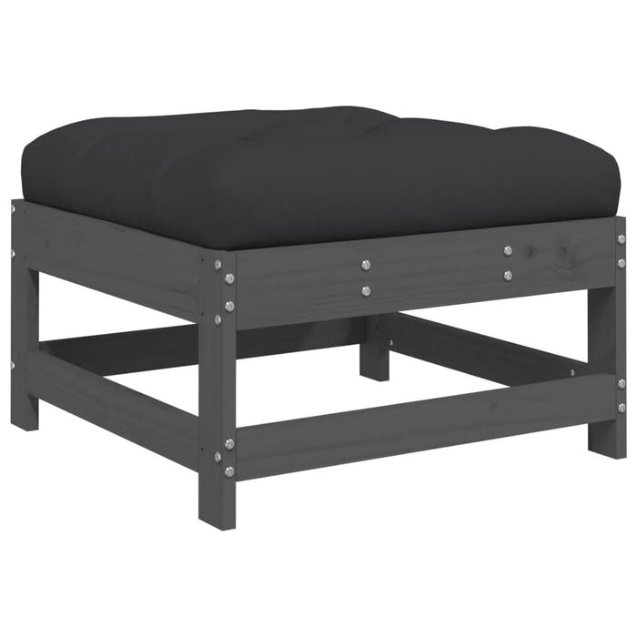 Set mobilier grădină cu perne, 5 piese, gri, lemn masiv - WALTI WALTI
