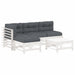 Set mobilier de grădină cu perne, 5 piese, alb, lemn masiv - WALTI WALTI