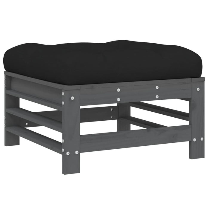 Set mobilier grădină cu perne, 5 piese, gri, lemn masiv - WALTI WALTI