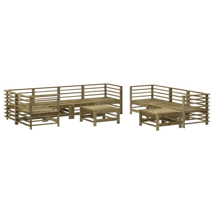 Set mobilier de grădină cu perne, 10 piese, lemn de pin tratat WALTI