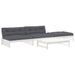 Set mobilier de grădină cu perne, 4 piese, alb, lemn masiv - WALTI WALTI