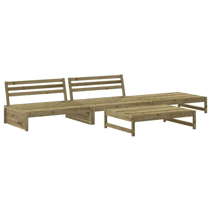 Set mobilier de grădină cu perne, 4 piese, lemn de pin tratat - WALTI WALTI