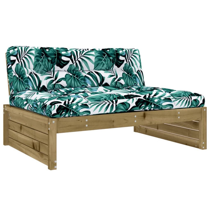 Set mobilier de grădină cu perne, 4 piese, lemn de pin tratat - WALTI WALTI