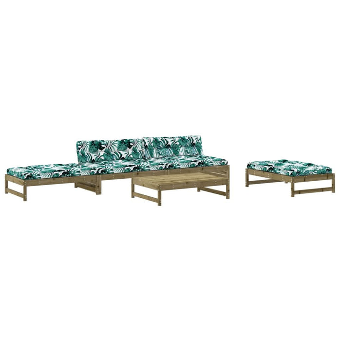 Set mobilier de grădină cu perne, 5 piese, lemn de pin tratat - WALTI WALTI