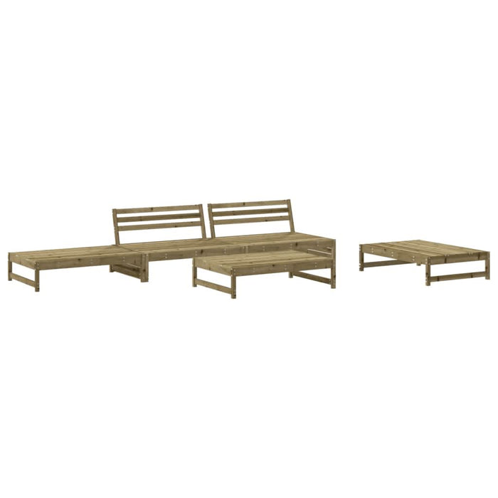 Set mobilier de grădină cu perne, 5 piese, lemn de pin tratat - WALTI WALTI